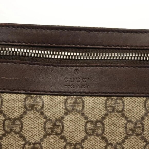 GUCCI GG Supreme Shoulder Bag PVC Beige Silver - Picture 11 of 16